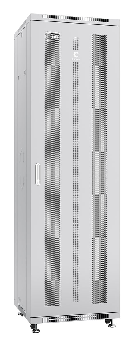 Шкаф телекоммуникационный напольный 42U 600x800 мм, перфорация/металл, серый, разборный, Cabeus ND-05C-42U60/80 (ND-05C-42U60/80)