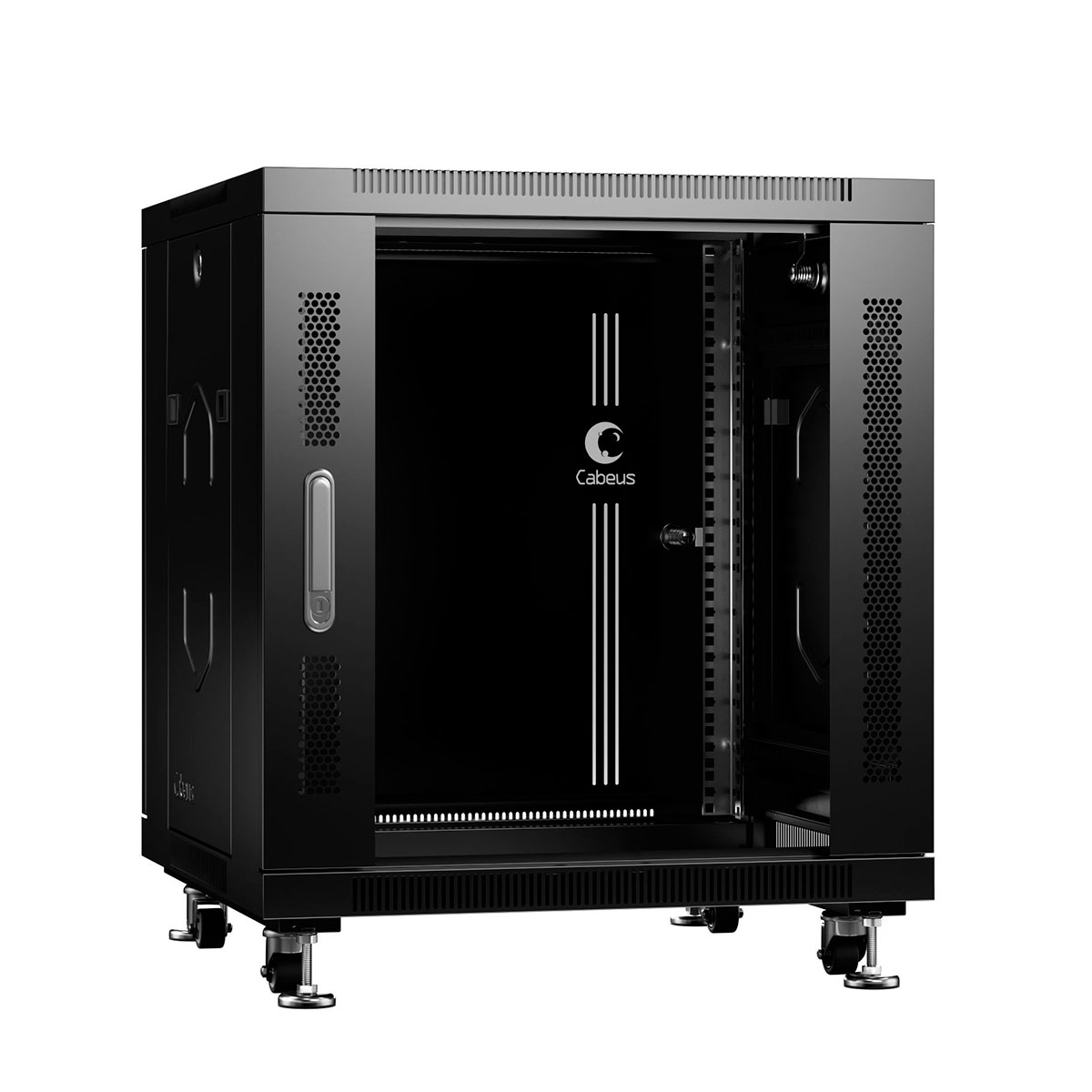 Шкаф 12U, 600x800 мм, Cabeus SH-05C-12U60/80-BK