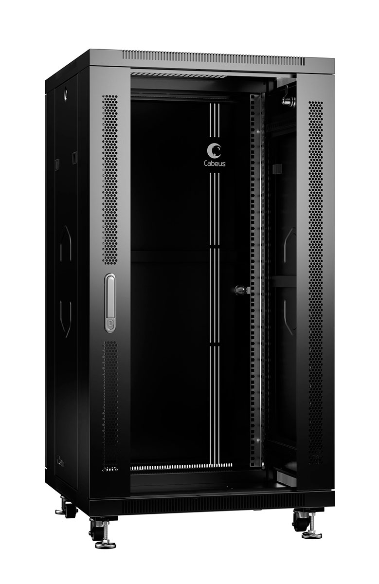 

Шкаф телекоммуникационный напольный 22U 600x1000 мм, стекло/металл, черный, Cabeus SH-05C-22U60/100-BK (SH-05C-22U60/100-BK), SH-05C-22U60/100-BK