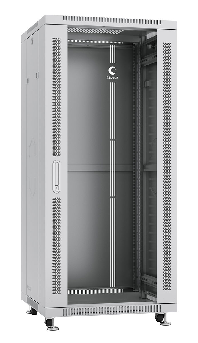 

Шкаф телекоммуникационный напольный 27U 600x600 мм, стекло/металл, серый, Cabeus SH-05C-27U60/60 (SH-05C-27U60/60), SH-05C-27U60/60