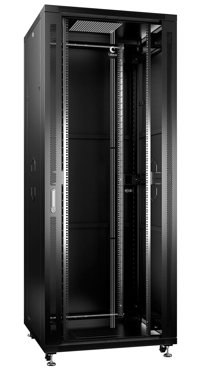 

Шкаф телекоммуникационный напольный 42U 800x800, стекло/металл, черный, Cabeus SH-05C-42U80/80-BK (SH-05C-42U80/80-BK), SH-05C-42U80/80-BK