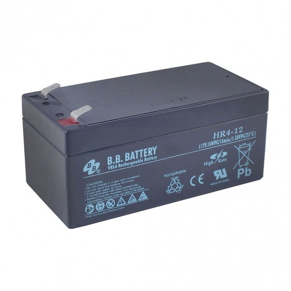 Аккумуляторная батарея для ИБП B.B.Battery HR4-12, 12V, 4Ah