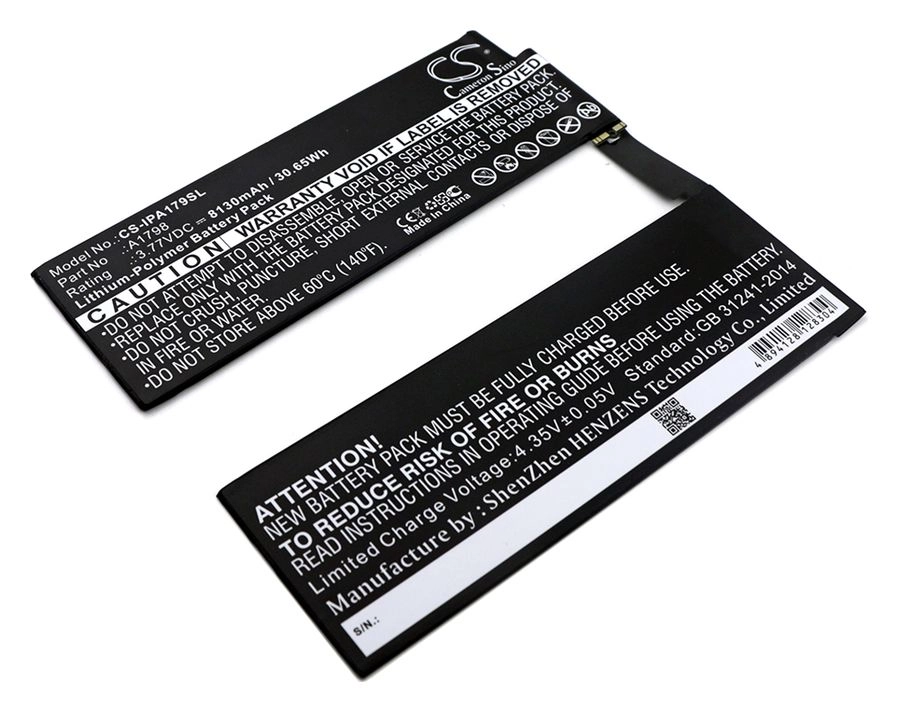 

Аккумулятор CameronSino CS-IPA179SL, 3.77 В, 8.13 А·ч, Li-pol для Apple iPad Pro 10.5 (A1701, A1709, A1852), CS-IPA179SL
