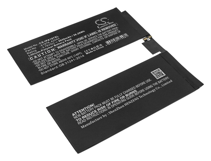 

Аккумулятор CameronSino CS-IPA187SL, 3.76 В, 9.65 А·ч, Li-pol для Apple Ipad iPad Pro 12.9 (2018, 2020), CS-IPA187SL