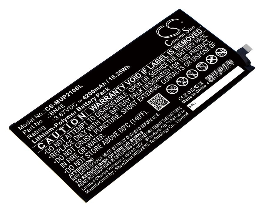 

Аккумулятор CameronSino CS-MUP210SL, 3.87 В, 4.2 А·ч, Li-pol для Xiaomi Pad 5, Mi Pad 5, CS-MUP210SL