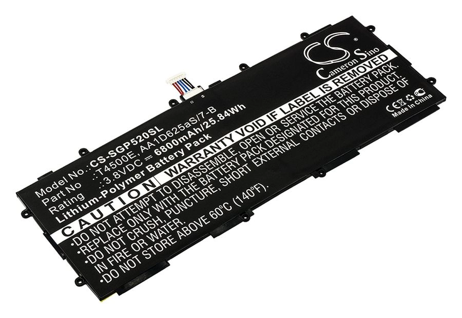 

Аккумулятор CameronSino CS-SGP520SL, 3.8 В, 6.8 А·ч, Li-pol для Samsung Galaxy Tab 3 10.1 GT-P5200, GT-P5210, GT-P5220, CS-SGP520SL