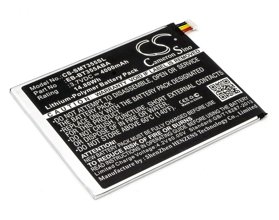 

Аккумулятор CameronSino CS-SMT355SL, 3.7 В, 4 А·ч, Li-pol для Samsung Galaxy Tab A 8.0 SM-T350, CS-SMT355SL