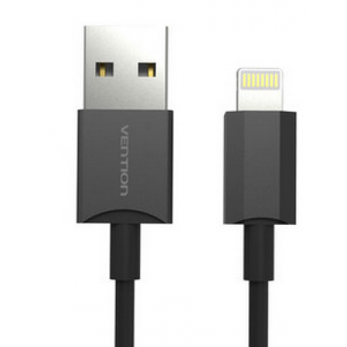 Кабель Vention USB2.0(Am)-Lightning 8-pin, 1м, черный (VAI-C02-B100) без оригинальной упаковки
