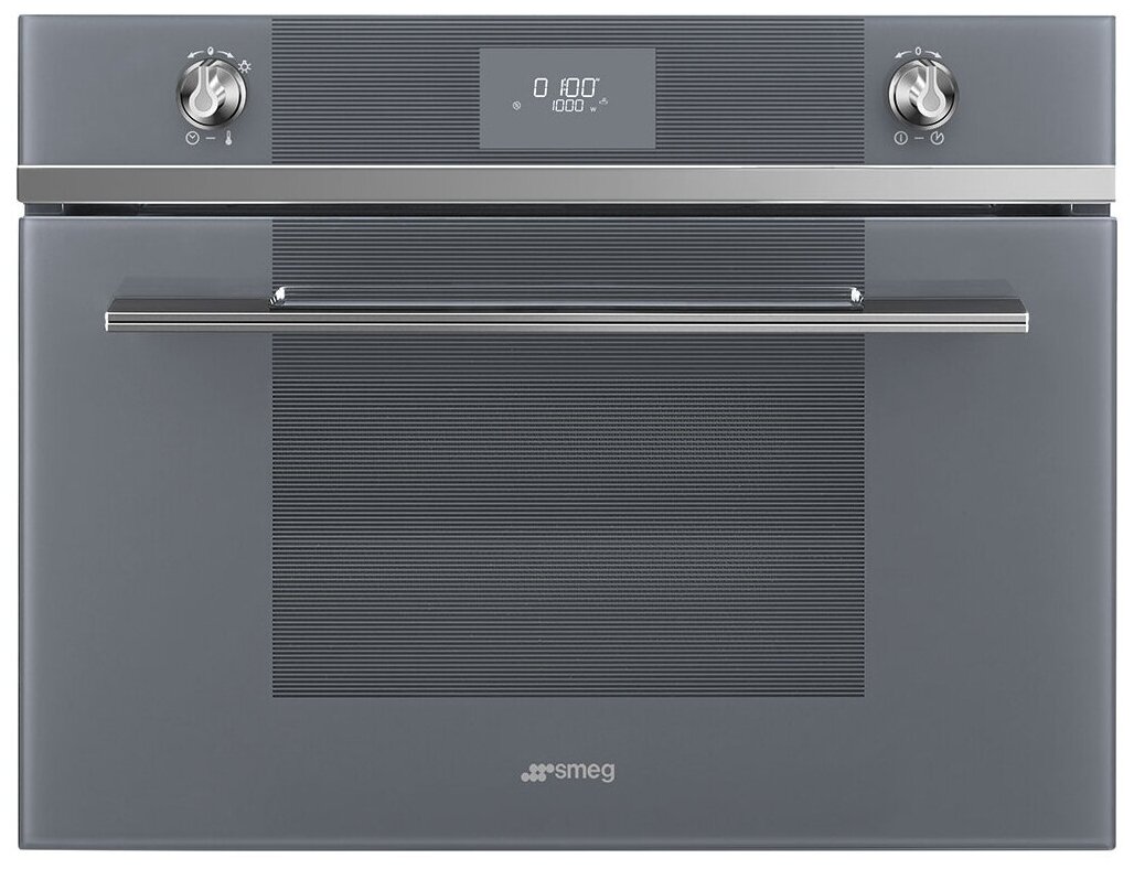 

Микроволновая печь встраиваемая SMEG SF4101MS1 40 л, 1 кВт, гриль, серебристый (SF4101MS1), SF4101MS1