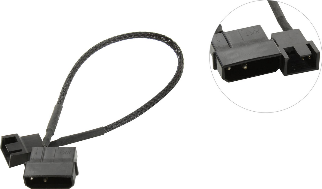 

Переходник питания (адаптер) Molex(M)-4-pin(M), для вентиляторов, 20 см, черный (528774), 0