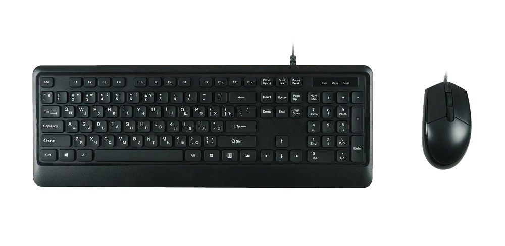 Клавиатура + мышь Foxline MK120, USB, черный