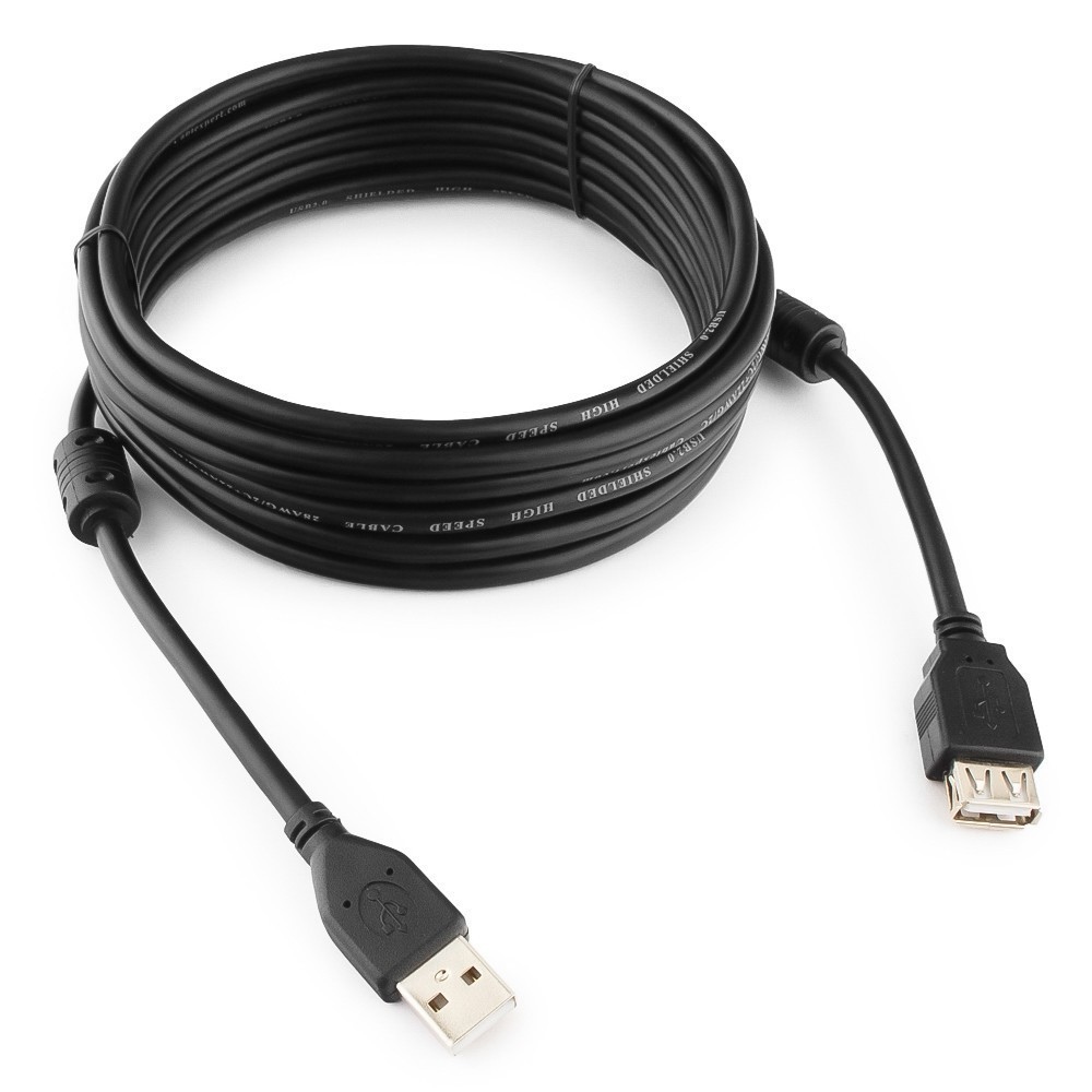 

Кабель-удлинитель USB(Am)-USB(Af), ферритовый фильтр, 3 м, черный, Cablexpert (CCF2-USB2-AMAF-10)