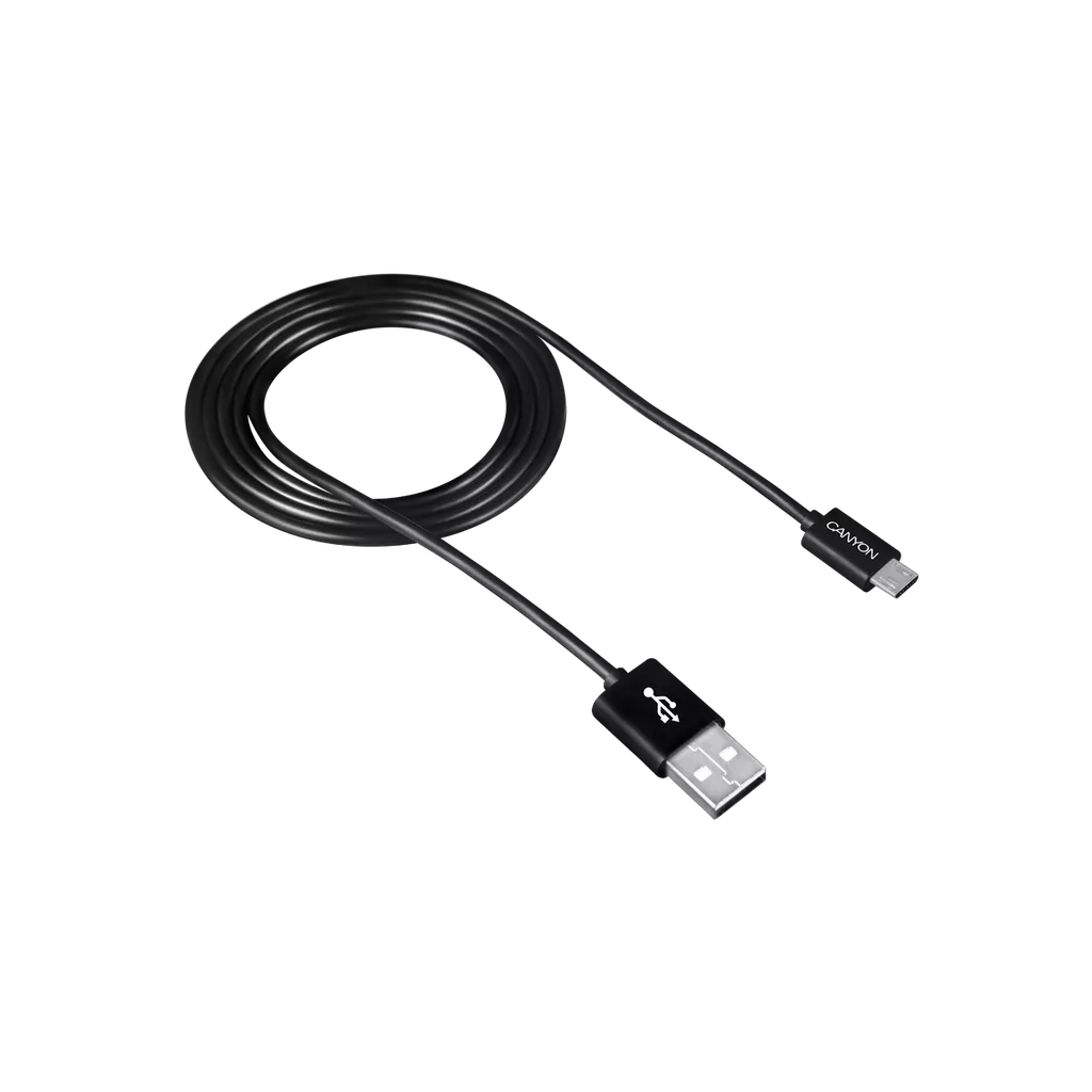 

Кабель Canyon, USB-microUSB , 1m, черный (CNE-USBM1B)