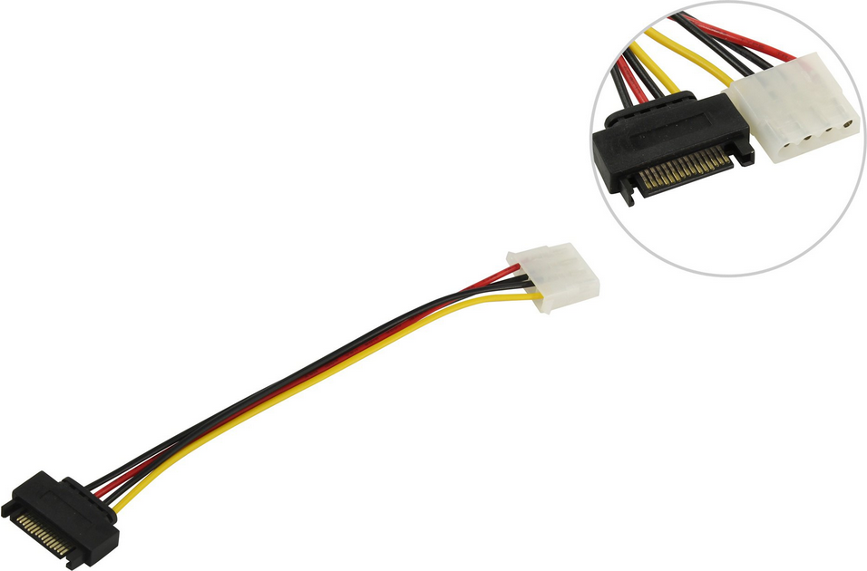 

Переходник питания (адаптер) SATA(M)-Molex(F), 20 см, черный (342416), 0