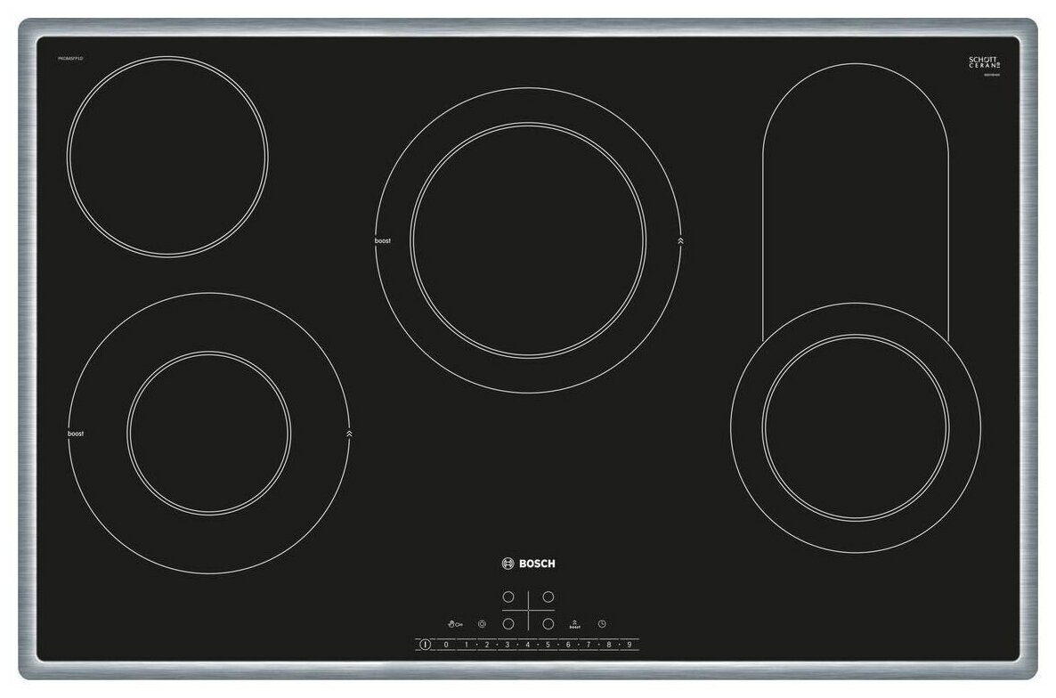 

Электрическая варочная панель Bosch Serie 6 PKC845FP1D, 4 конфорки, черный (PKC845FP1D), Черная, PKC845FP1D