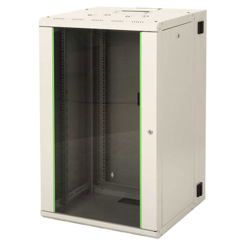 Шкаф телекоммуникационный настенный 16U 600x450 мм, стекло/металл, серый, Lande PROline LN-PR16U6045-LG-111 (LN-PR16U6045-LG-111)