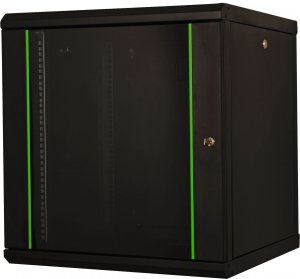 Шкаф телекоммуникационный настенный 20U 600x450 мм, стекло/металл, черный, в сборе, Lande PROline LN-PR20U6045-BL-111 (LN-PR20U6045-BL-111)