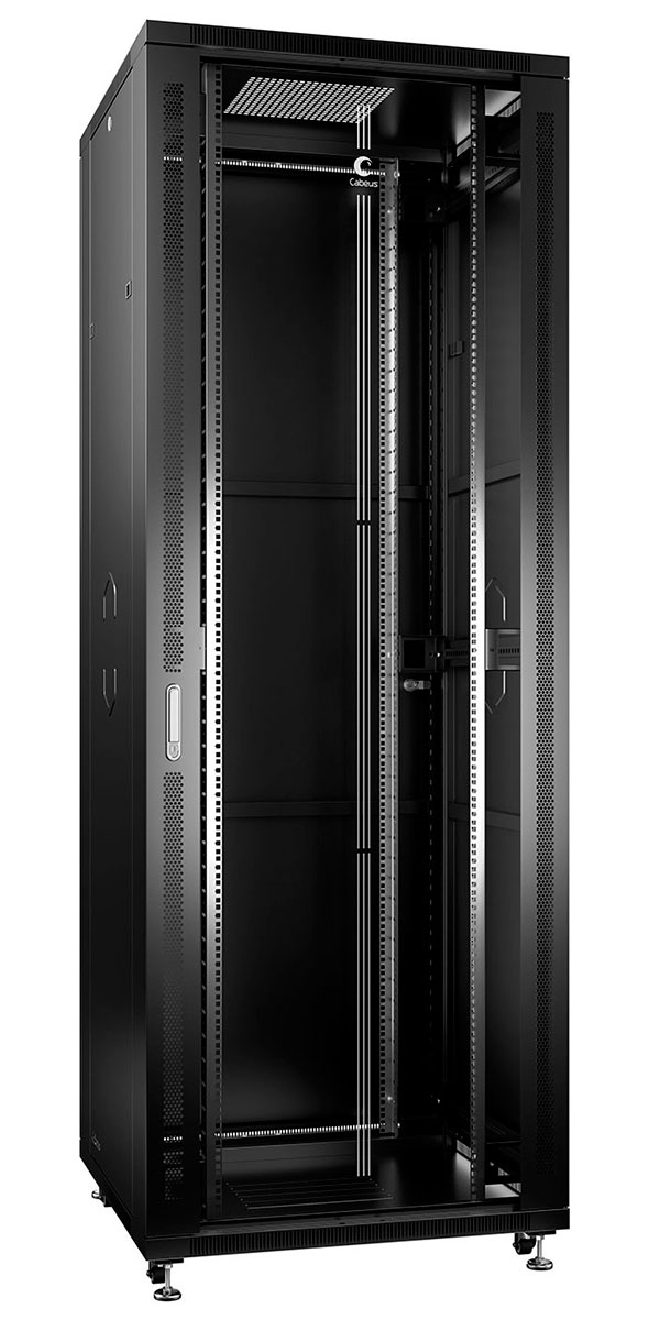 

Шкаф телекоммуникационный напольный 47U 800x1000, стекло/металл, черный, разборный, Cabeus SH-05C-47U80/100-BK (SH-05C-47U80/100-BK), SH-05C-47U80/100-BK