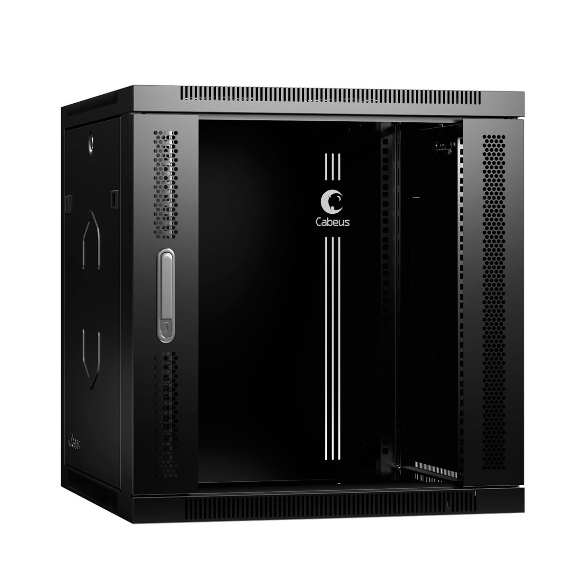 Шкаф телекоммуникационный настенный 12U 600x350, стекло/металл, черный, Cabeus SH-05F-12U60/35-R-BK (SH-05F-12U60/35-R-BK)