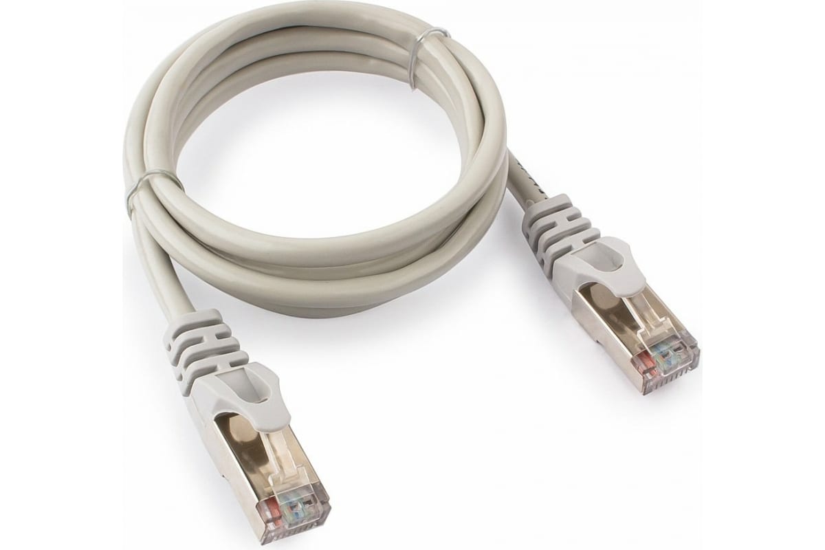 Патч-корд FTP кат.5e, 1м, RJ45-RJ45, серый, Cablexpert (PP22-1M)