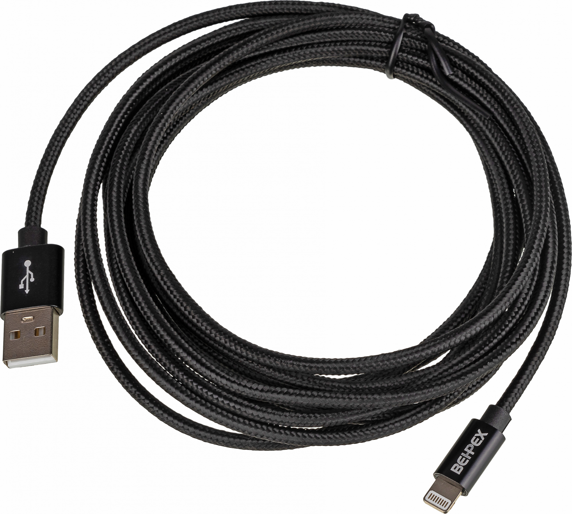 

Кабель Lightning 8-pin-USB, 2.4A 3 м, черный Behpex (1491094)
