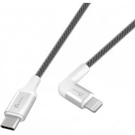 

Кабель Lightning 8-pin-USB Type-C, угловой, 1.2м, белый j5create (JALC15W)