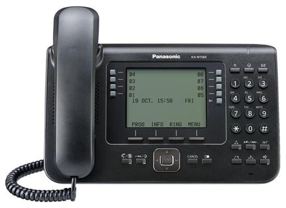 

VoIP-телефон Panasonic KX-NT560RU, монохромный дисплей, PoE, белый, KX-NT560 черный