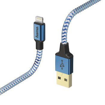 

Кабель Lightning(М)-USB2.0(AM), Hama, 1.5m, синий (00178300)