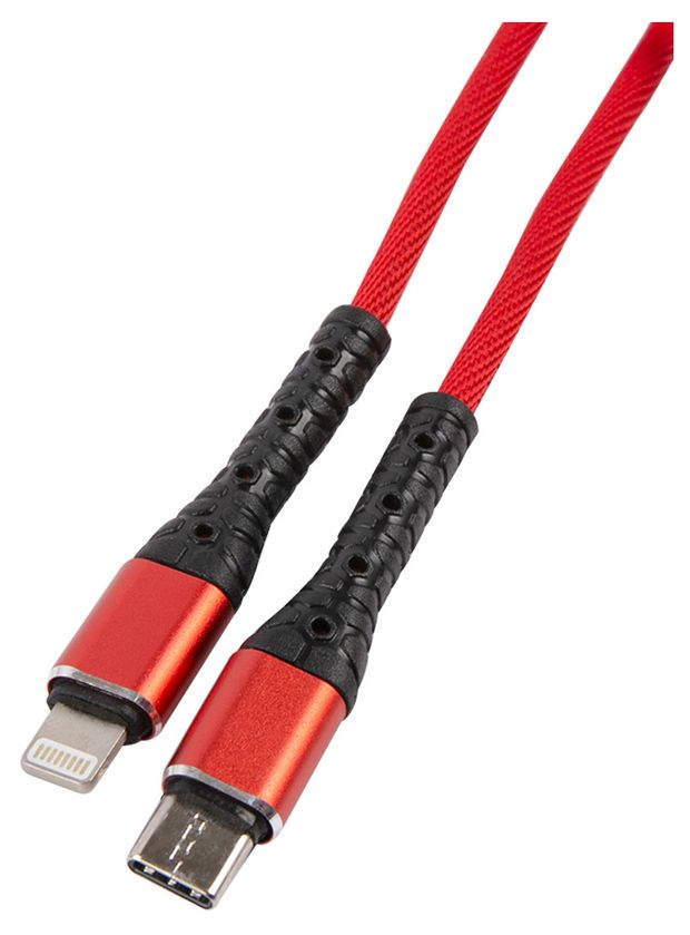 

Кабель Type-c-Lightning 8-pin(m), 3A, 1м, красный mObility (УТ000024530)