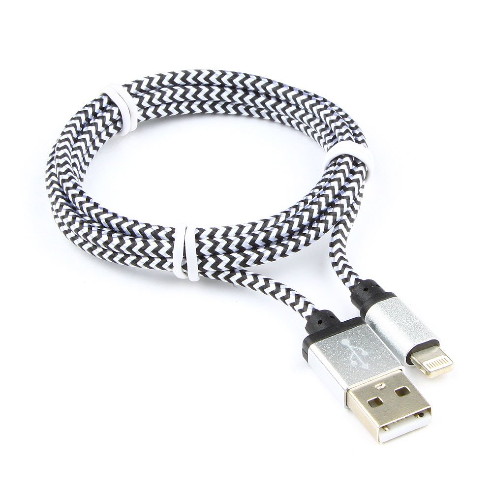 

Кабель USB2.0(Am)-Lightning(8-pin), Cablexpert , 1m, серебристый, нейлоновая оплетка, алюминиевые разъемы (CC-ApUSB2sr1m)
