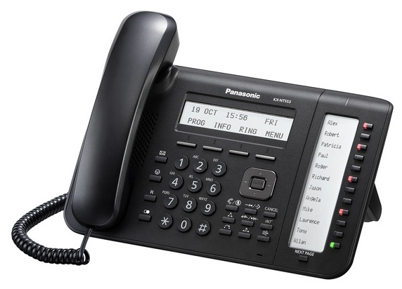 

VoIP-телефон Panasonic KX-NT553, монохромный дисплей, PoE, черный (KX-NT553RU-B), KX-NT553