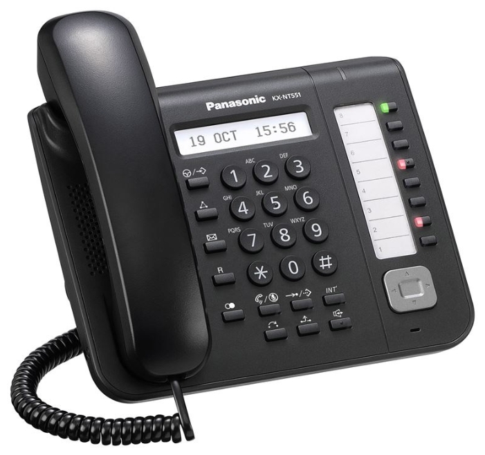 

VoIP-телефон Panasonic KX-NT551RUB, монохромный дисплей, PoE, черный, KX-NT551RUB