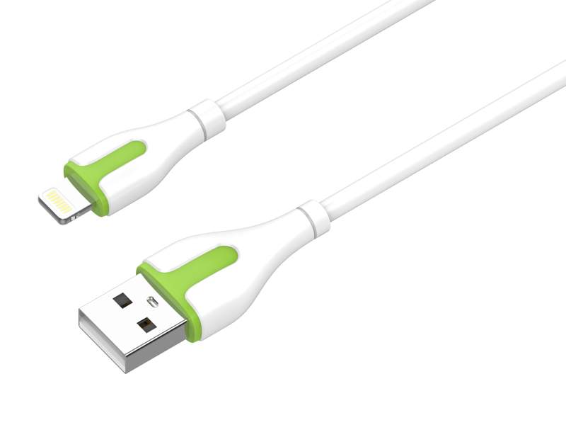 

Кабель USB-Lightning 8-pin, 2.1A, 2м, белый/зеленый LDNIO LS572 (LD_C3816), LS572