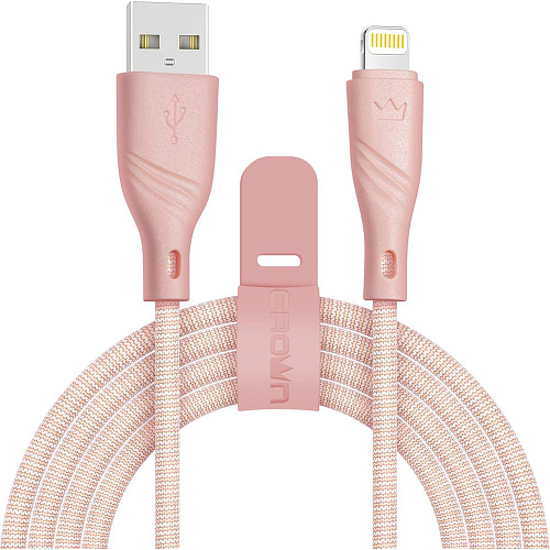 

Кабель USB-Lightning 8-pin, 2A, 1м, розовый Crown (CM000003298)