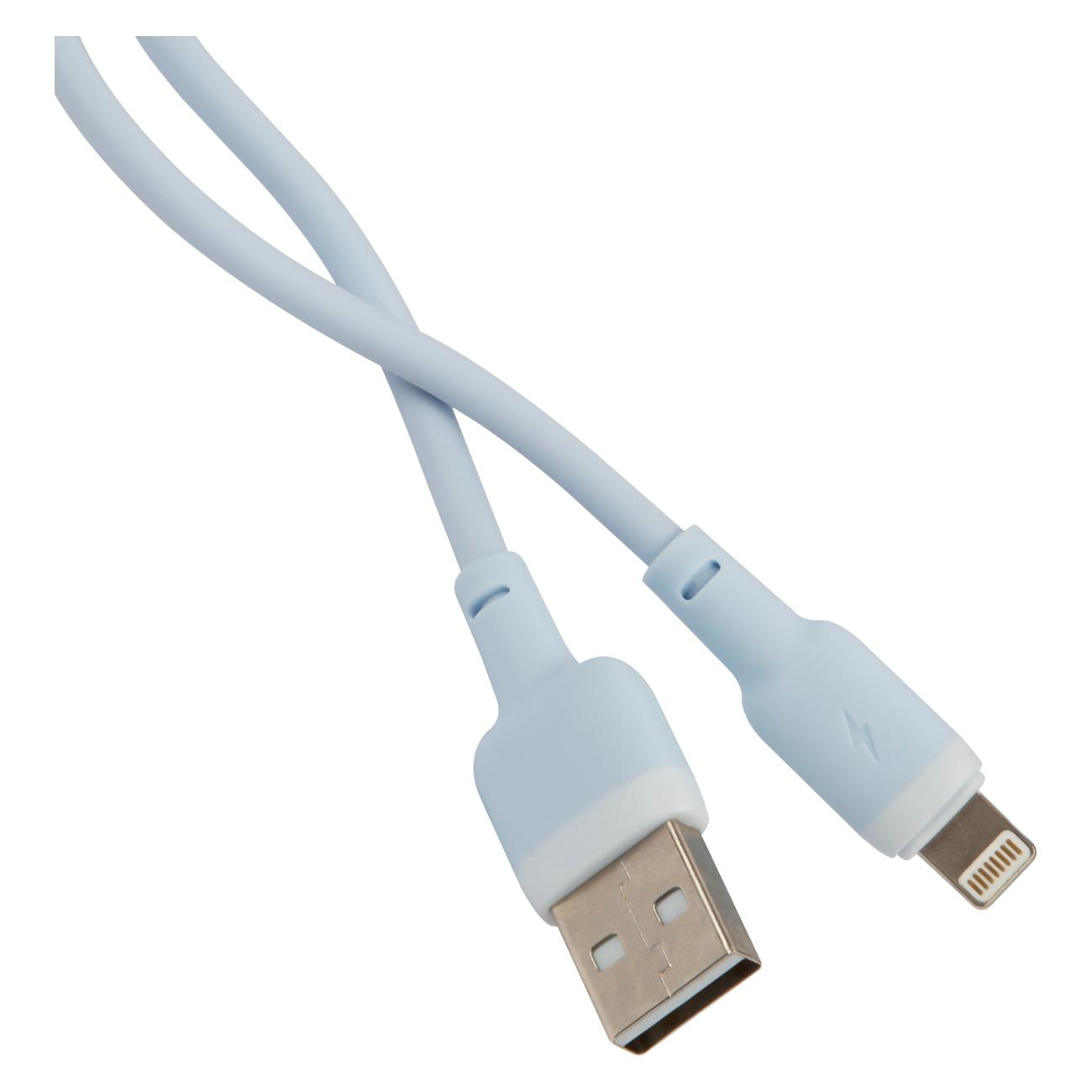 

Кабель USB-Lightning 8-pin, 3A, 1м, голубой Red Line Touch (УТ000030882), Touch