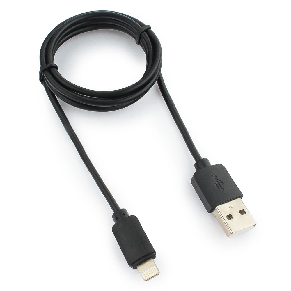 

Кабель USB2.0(Am)- Lightning(8-pin), Гарнизон, 1m, черный (GCC-USB2-AP2-1M)