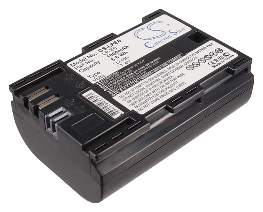 

Аккумулятор CameronSino CS-LPE6/LP-E6/LP-E6N, 1.8 А·ч, 7.4 В для Canon EOS 5D Mark II/6D/7D/7D Mark II/60D/70D, CS-LPE6