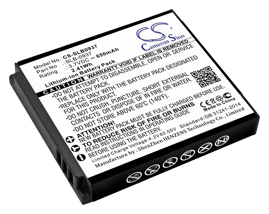 

Аккумулятор CameronSino CS-SLB0937/SLB-0937, 650 мА·ч, 3.7 В для Samsung Digimax i8/L730/L830/NV4/NV33/PL10, CS-SLB0937