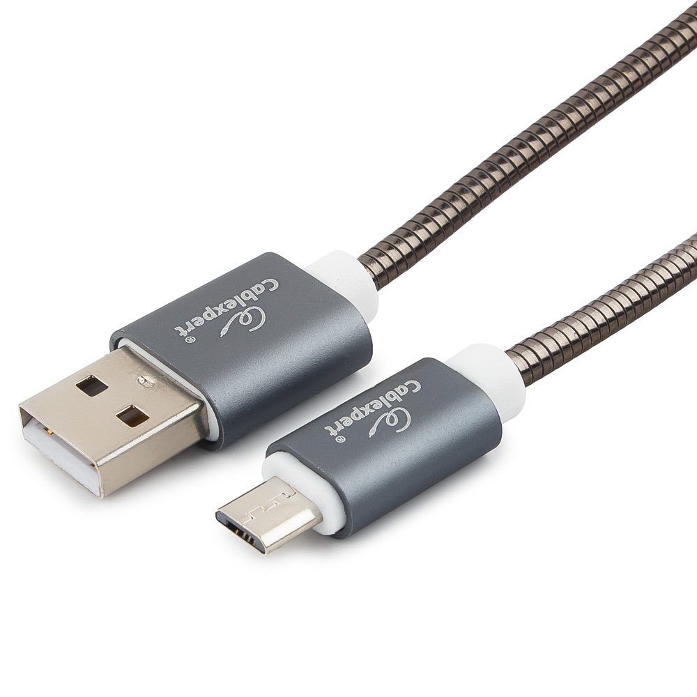 

Кабель USB2.0(Am)-micro, Cablexpert, 1m, титан, серия Gold, блистер (CC-G-mUSB02Gy-1M)