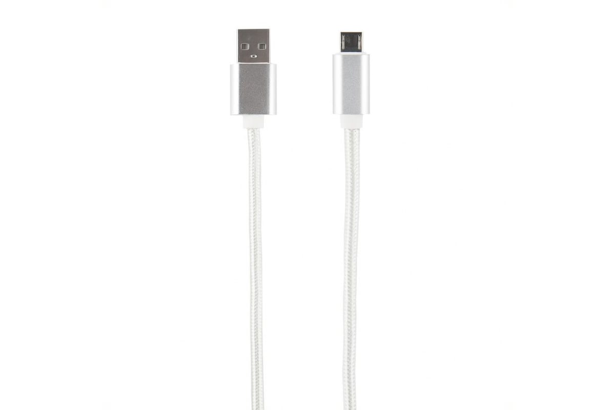 Кабель USB-Micro USB, 1 м, серебристый Red Line