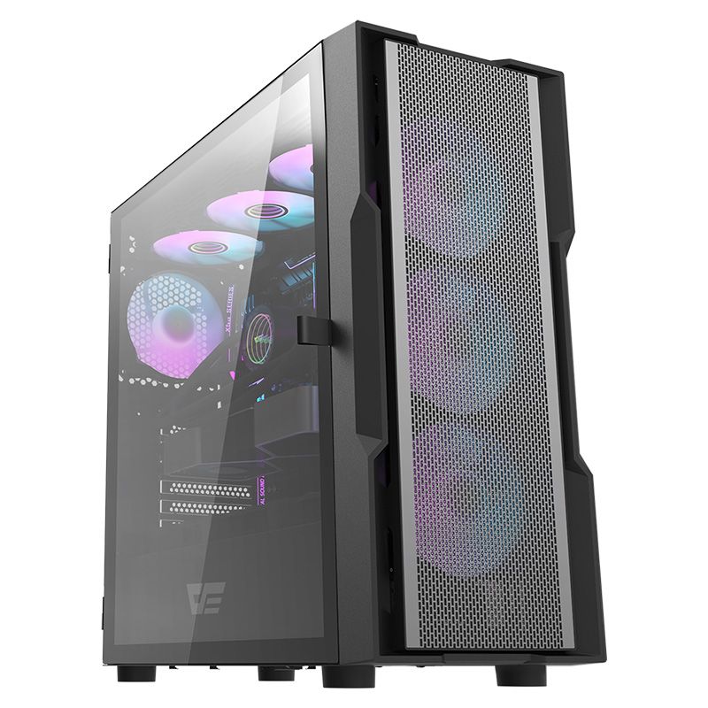 

Корпус darkFlash DK431, EATX, Midi-Tower, USB 3.0, RGB подсветка, черный, без БП (DK431-BK), DK431