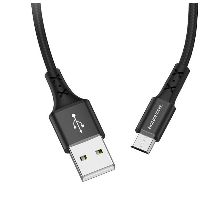 

Кабель USB-Micro USB, 2A, 1м, черный Borofone Enjoy BX20 (00797), BX20