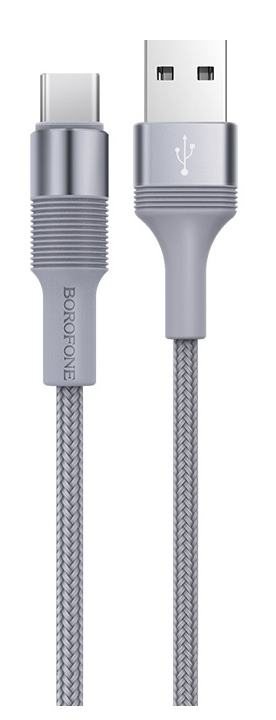 

Кабель USB-Micro USB, 2.4А, 1 м, серый, Borofone Outstanding BX21 (03248), BX21