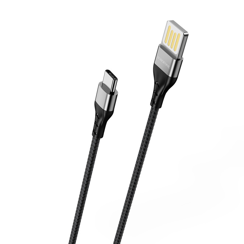 

Кабель USB-Type-C, 3A, 1м, черный Borofone Tasteful BU11 (12325), BU11
