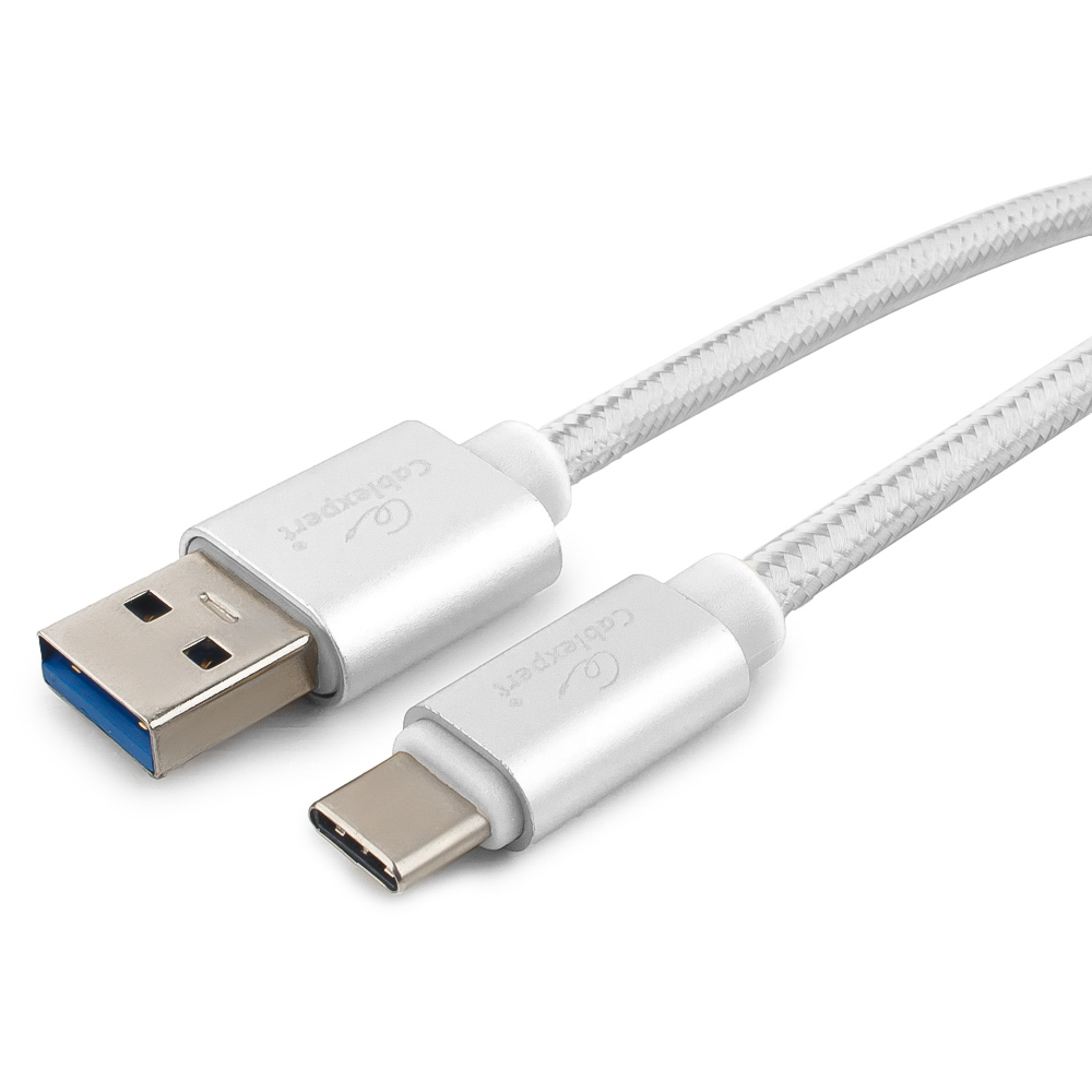 

Кабель USB-USB Type-C 1 м, серебристый Cablexpert (CC-P-USBC03S-1M)