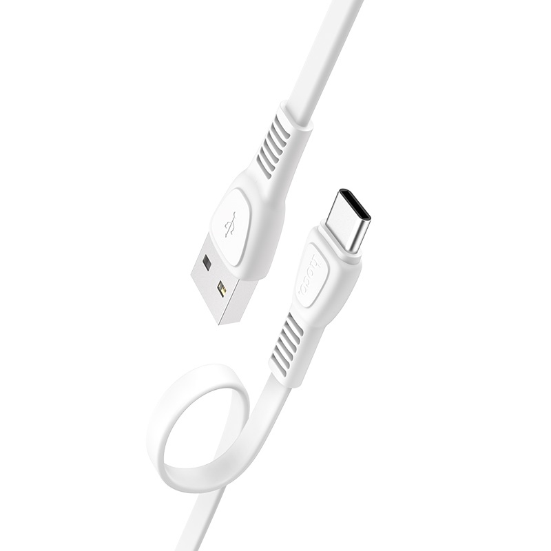 

Кабель USB(Am)-USB Type-C(m), плоский, 2.4А, 1 м, белый, HOCO Noah X40 (6931474711700), X40