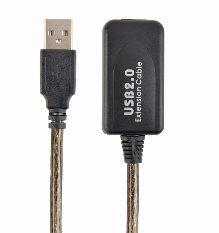

Кабель-удлинитель USB(Am)-USB(Af), 15 м, прозрачный/черный, Cablexpert (UAE-01-15M)