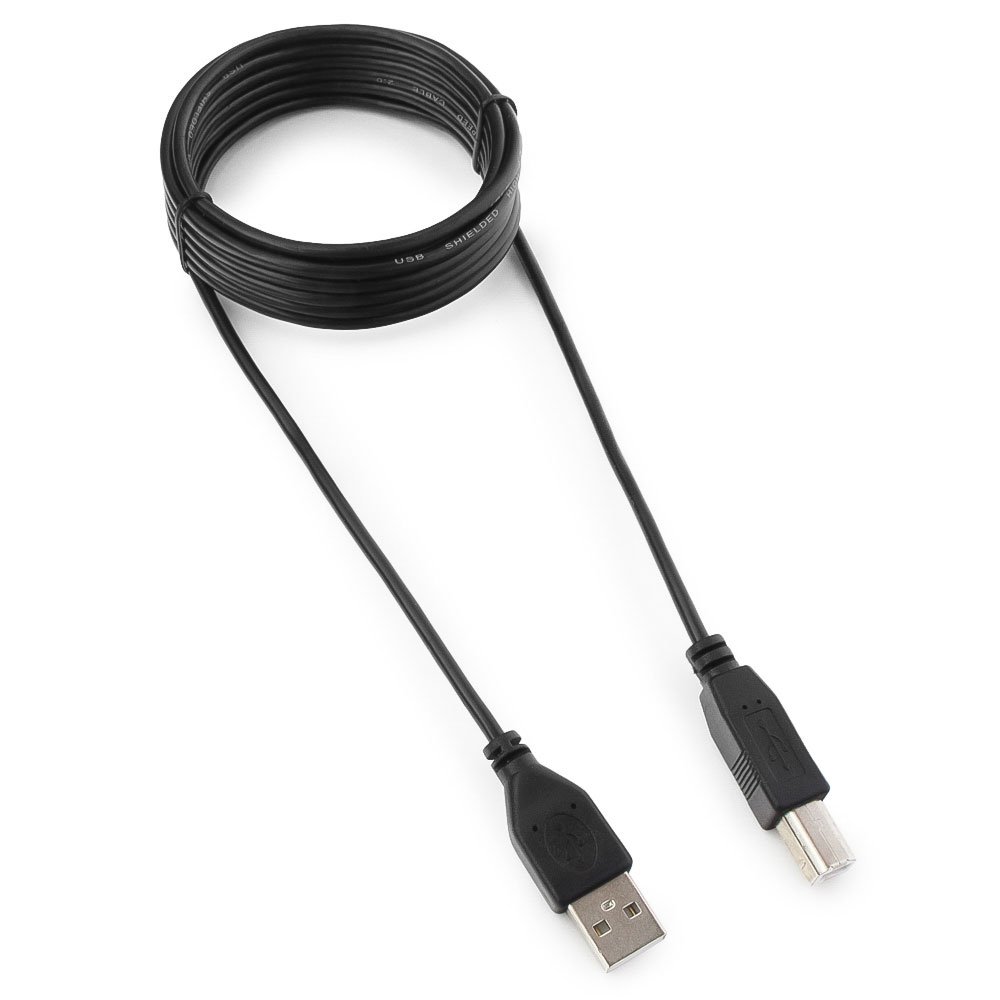 Кабель USB(Am)-USB(Bm), 3 м, черный, Гарнизон