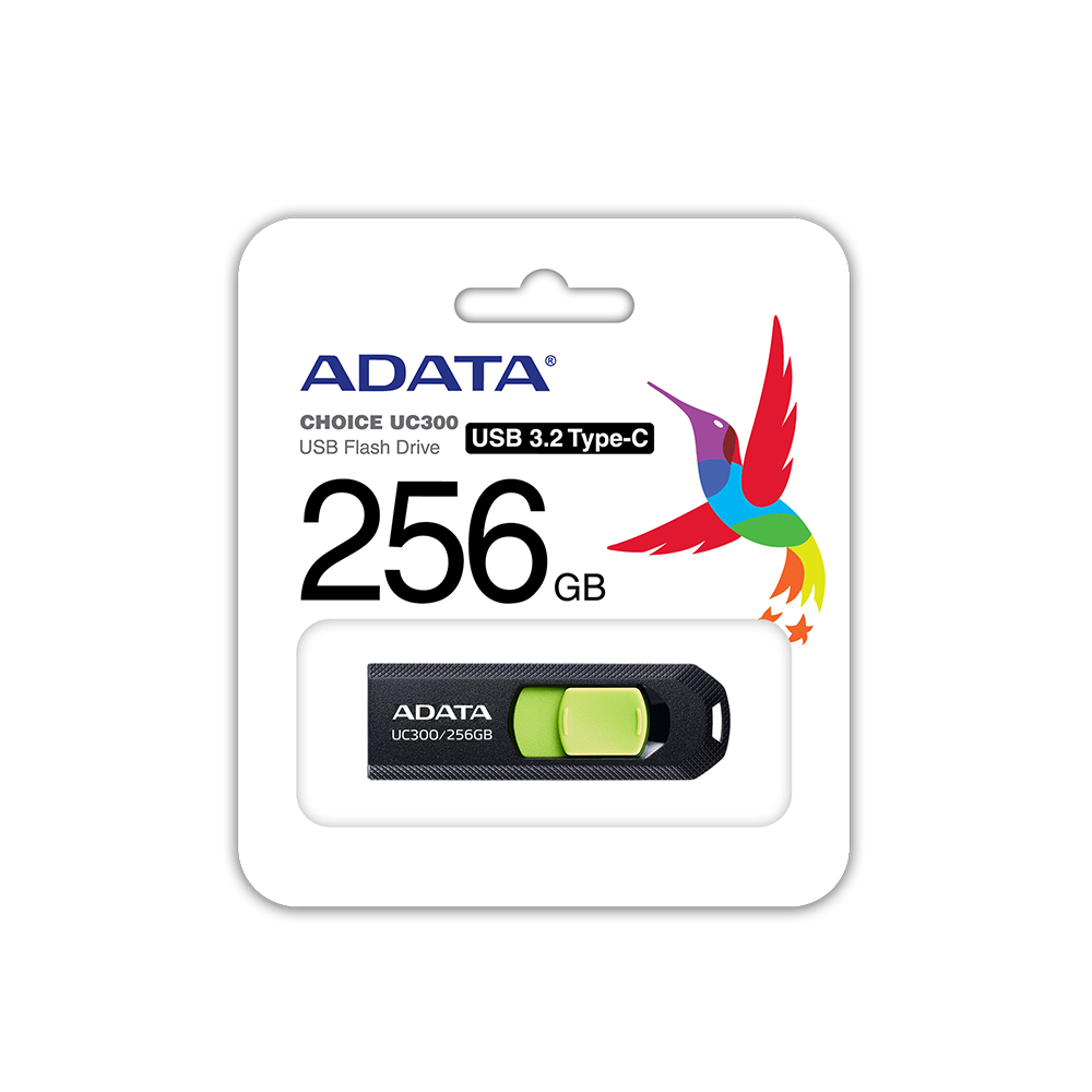 

Флешка 256Gb USB 3.2 Type-C ADATA UC300, черный/зеленый (ACHO-UC300-256G-RBK/GN)