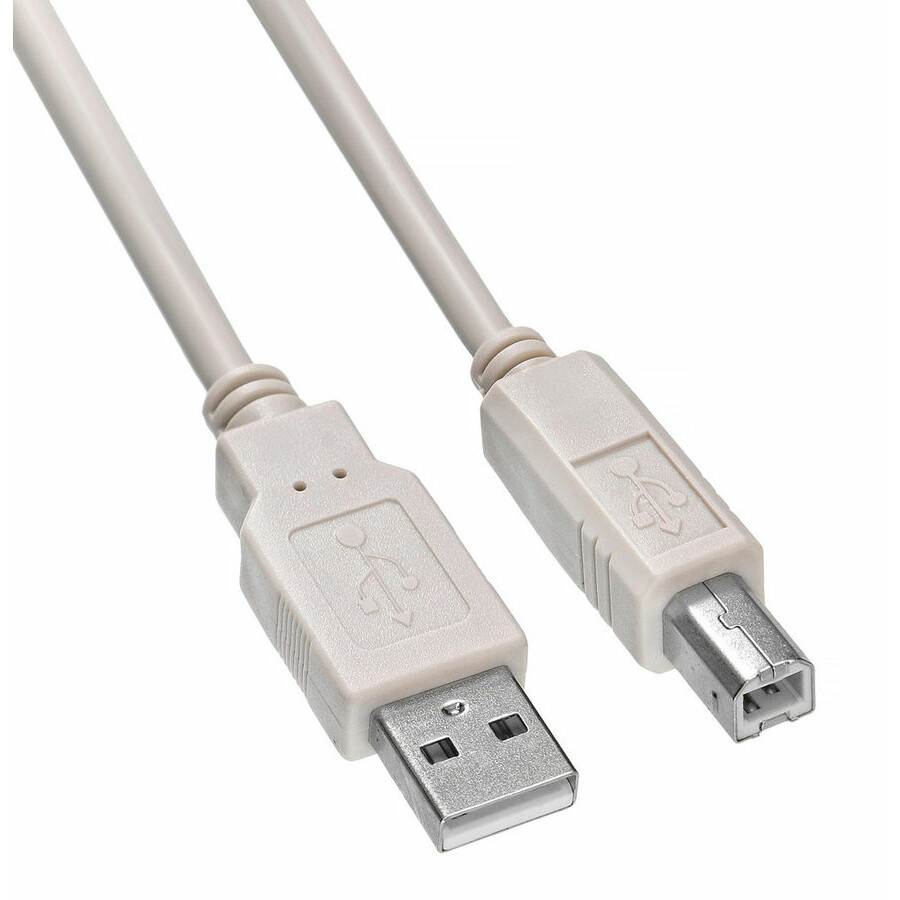 Кабель USB(Am)-USB(Bm), 3 м, серый, Buro